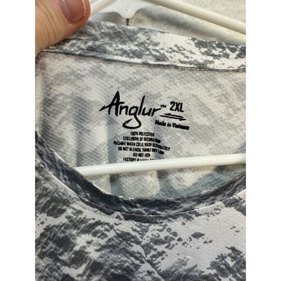Anglur Mens Camo Fishing Shirt Long Sleeve Active T Shirt Size 2XL - Picture 3 of 5